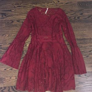 A red dress with cut on designs